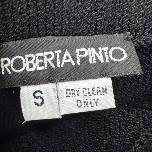 VTG Roberta Pinto Pants Womens S Black Knit High Rise PullOn Elastic Waist Comfy - Picture 2 of 12